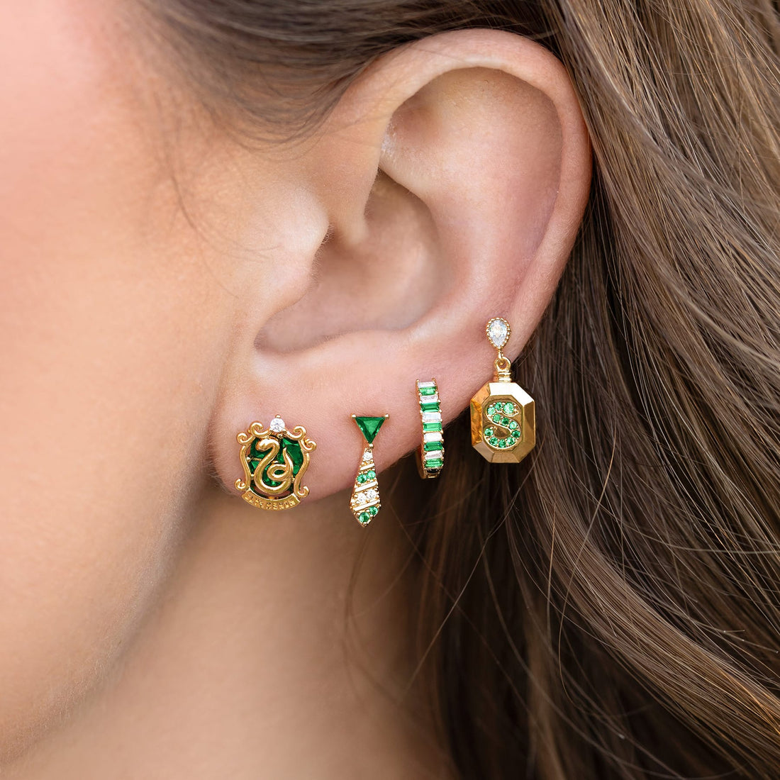 Harry Potter Slytherin Küpe Seti