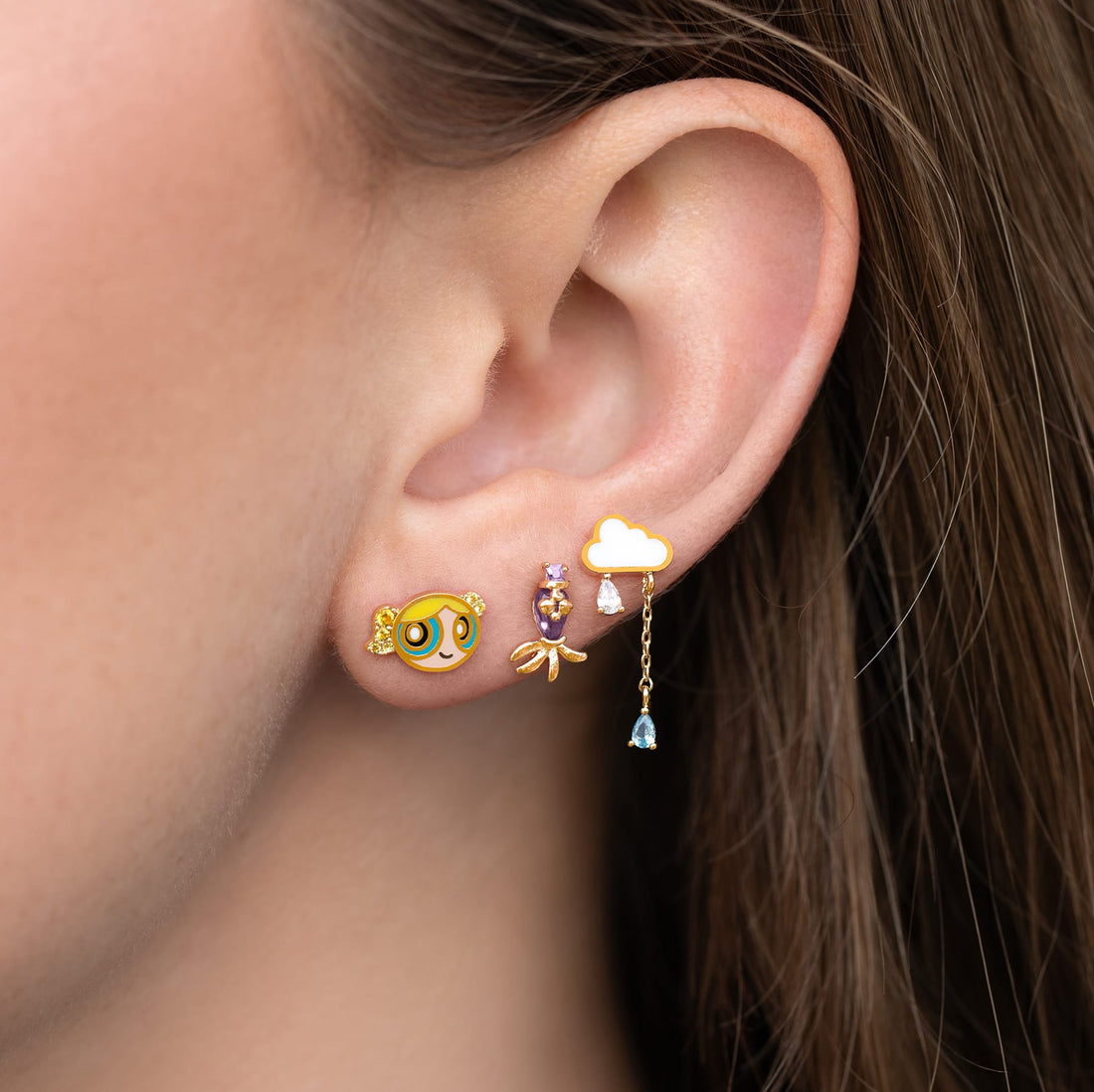 Powerpuff Girls Bubbles Küpe Seti