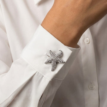 İnci Denizyıldızı Gümüş Düğme Kapağı