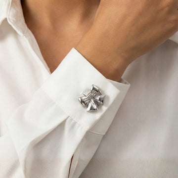 Gümüş Kurdale Düğme Kapağı